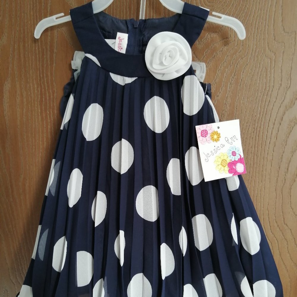 Jessica Ann Formal Polka Dot Black White Dress Size 12M Cute